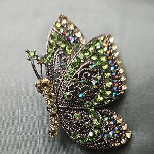 Colorful Crystal Butterfly Brooch